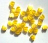 30 6mm Yellow Fiber Optic Cats Eye Heart Beads